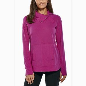 Coolibar Sea Breeze Funnel Neck Top in Viola Pink